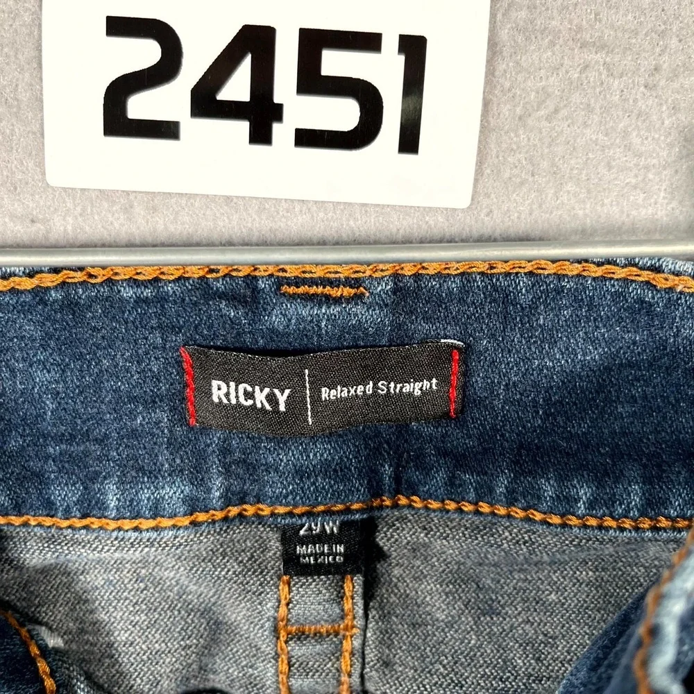 True Religion Ricky‎ Relaxed Straight Jeans Womens 29 Blue World Tour